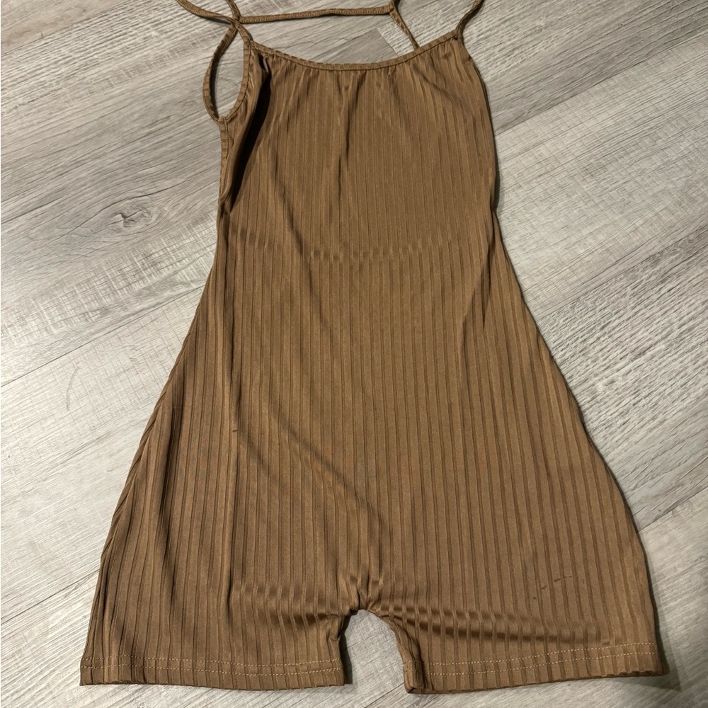 Brown Backless Romper